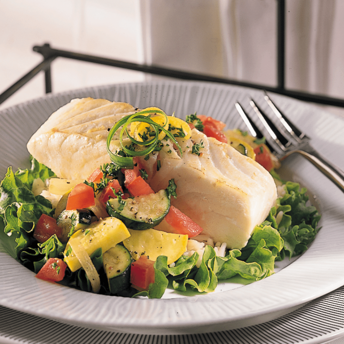 A combo pack of fresh Halibut and Cod fish.