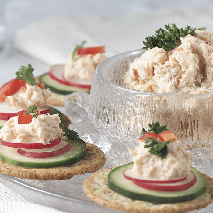 A jar of smoked salmon spread.